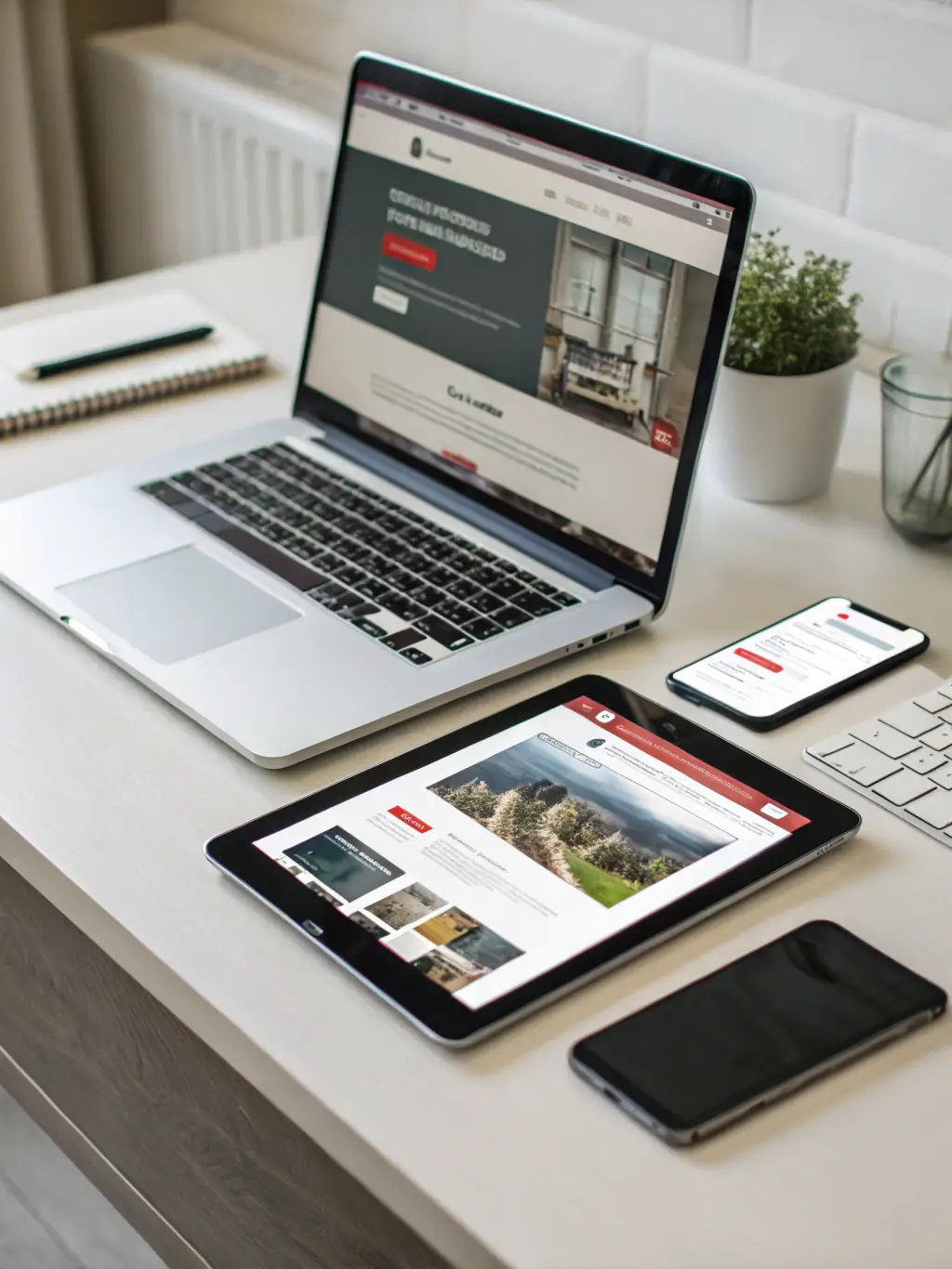 A sleek, modern website displayed on various devices, highlighting responsive design and user interface.