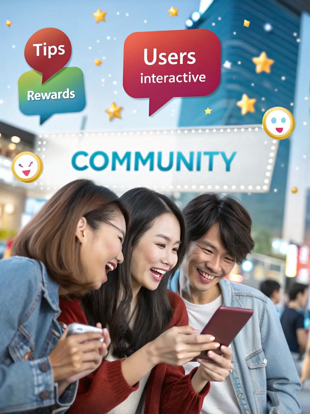 An image of a vibrant social gaming platform interface with avatars and interactive elements, illustrating the social gaming platform creation service.